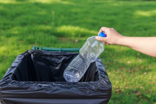 Different types of builders waste being sorted for recycling